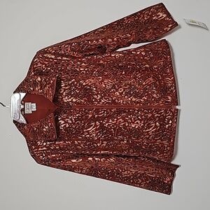 NWT Company Collection Rust Leopard Jacket Sz 14P Sweet Potato  Fall Church Work